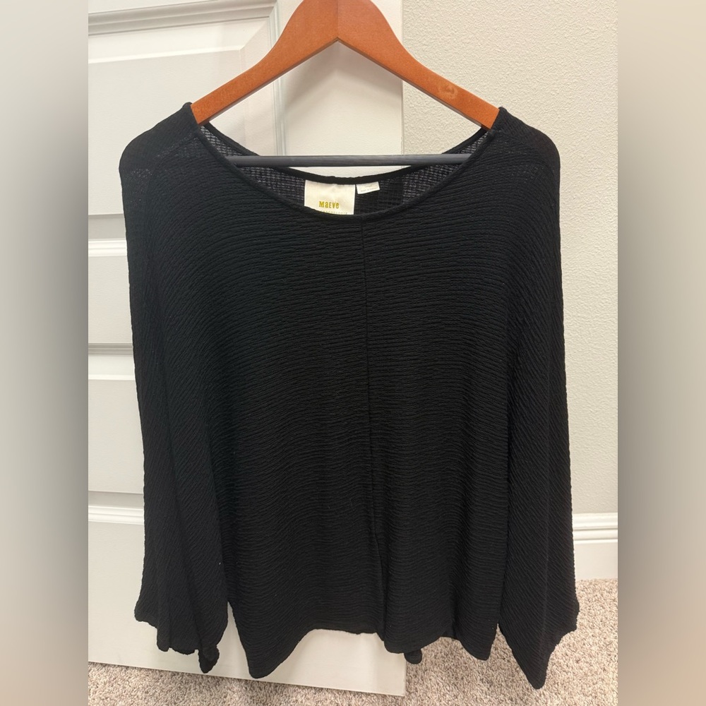 Anthropologie Maeve Black Top L